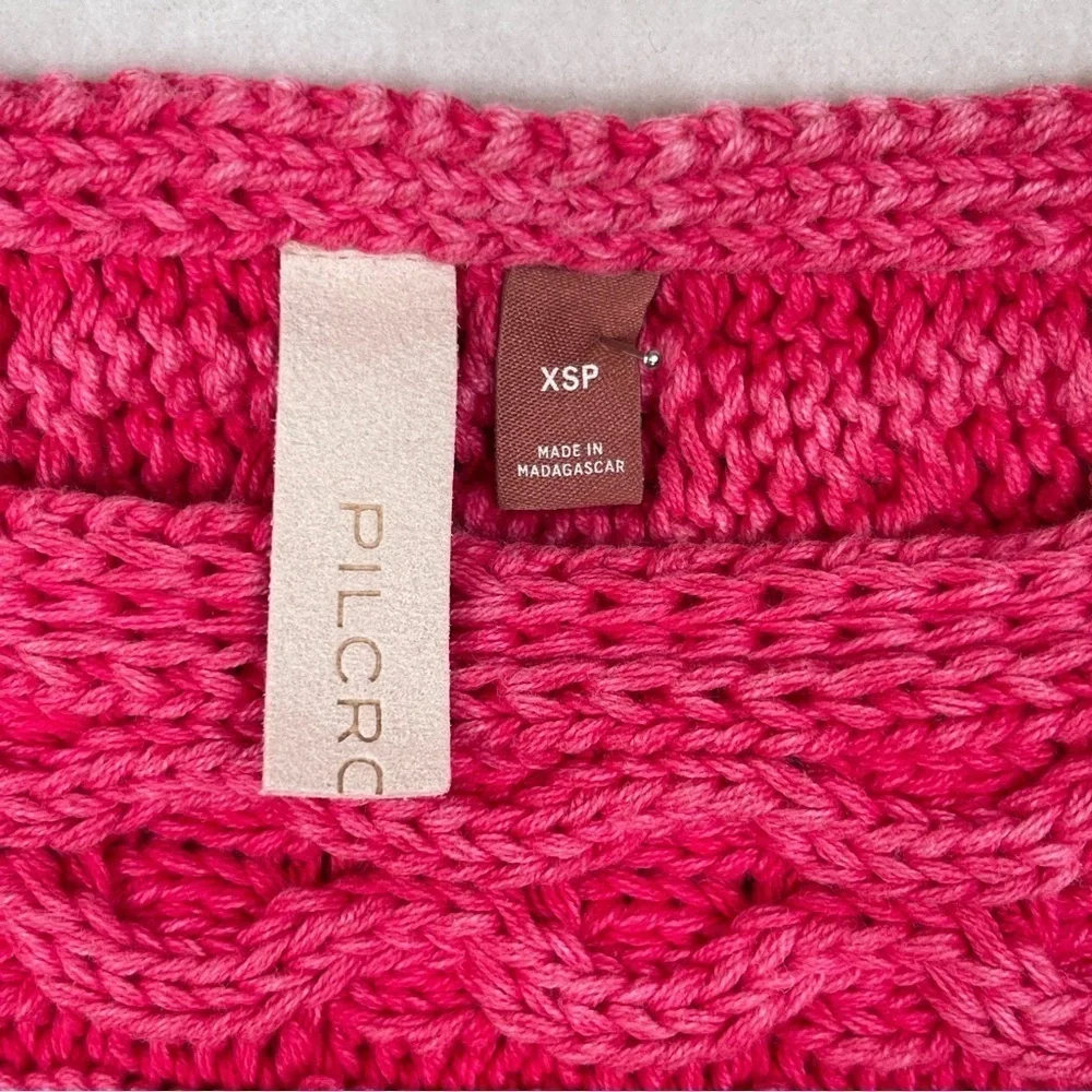 Anthropologie Pilcro Pink Fisherman Knit Sweater XS Petite